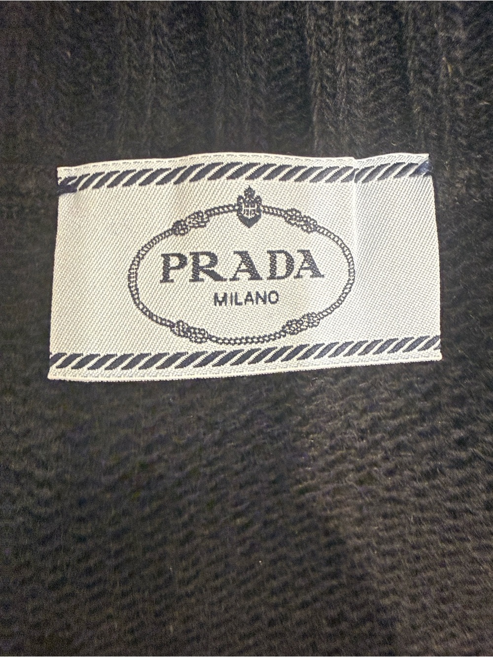 PRADA Iconic classic Logo Intarsia Black Knit Sweater IT 40 Worn Once - Picture 9 of 11
